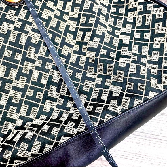 Tommy Hilfiger Monogram Stylish Tote Bag Black and Gold - Picture 16 of 16